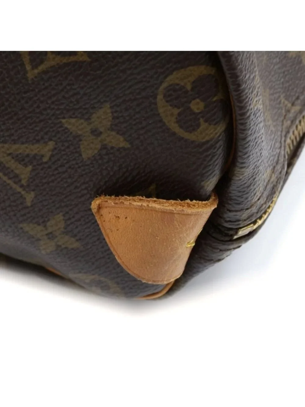 Louis Vuitton Monogram Keepall 50 Boston Bag Brown Leather Gold